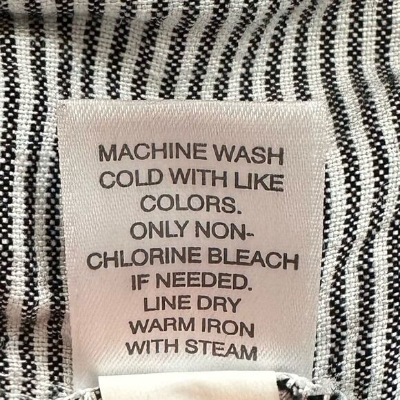 J. Jill Linen Blend White Gray Striped Pull On Pants - Picture 11 of 12